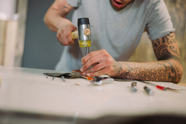 the process of creating a handmade backpack